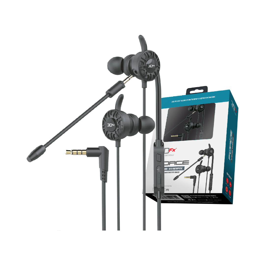 Audífonos In Ear Gamer con Microfono Negro 3DFX