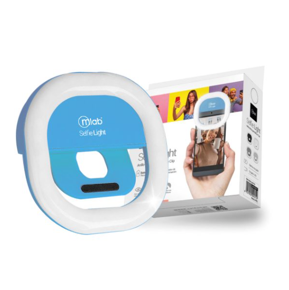 Aro De Luz Led Selfie Para Smartphone Azul 9030