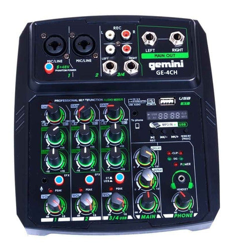 Mesa Mixer Analoga 4 Canales Gemini