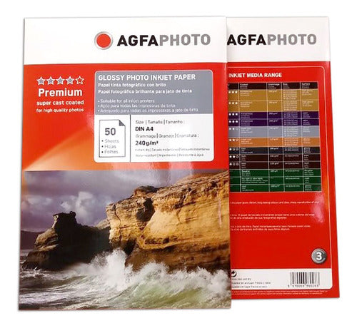 Papel Fotografico AGFA A4 Pack 50 hojas 240 GRS