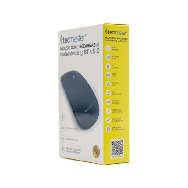 MOUSE INALAMBRICO Y BLUETOOTH RGB NEGRO TECMASTER TM-100516-BK