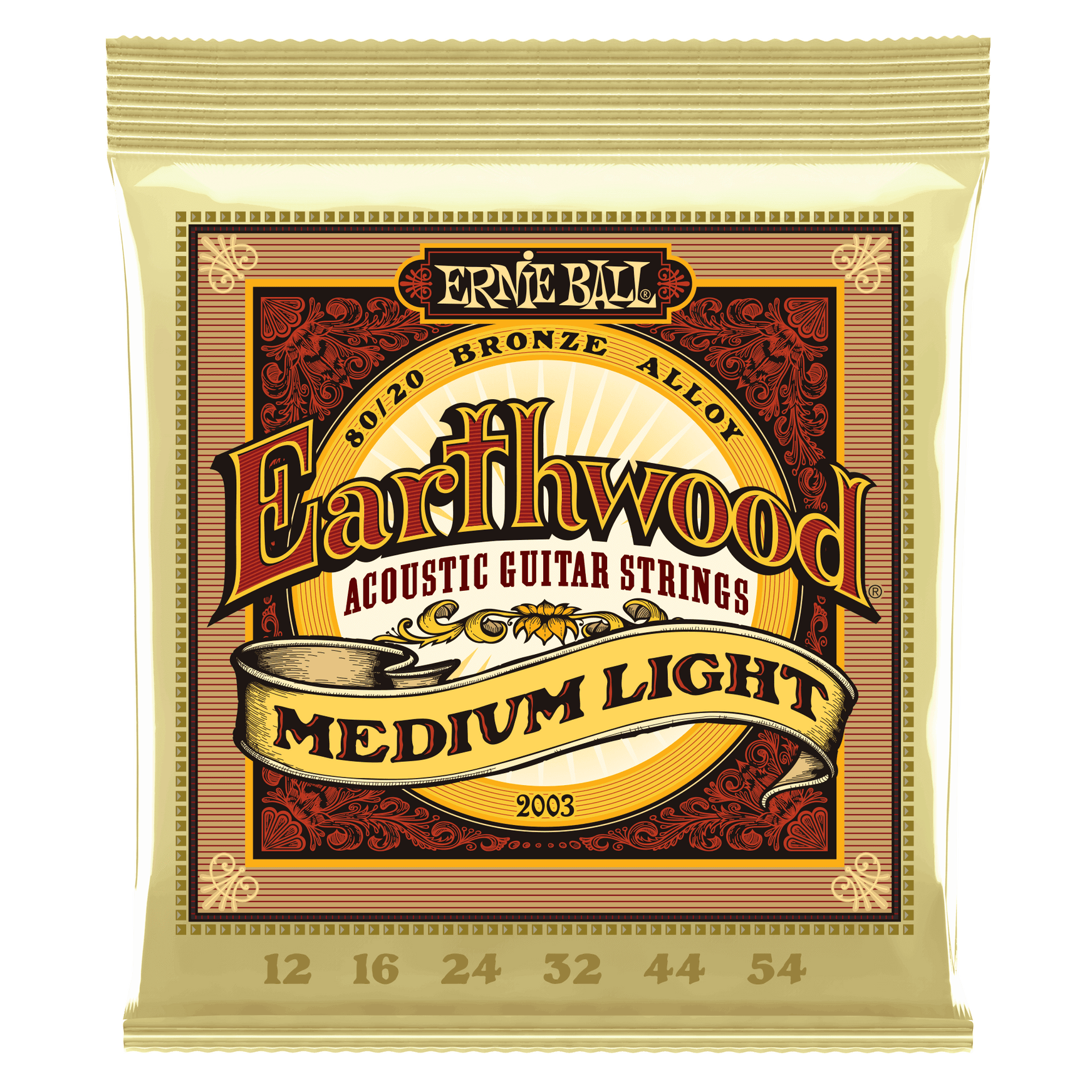 Set Cuerda Ernie Ball Para Guitarra Earthwood Medium Light 2003 Ernie Ball Metal