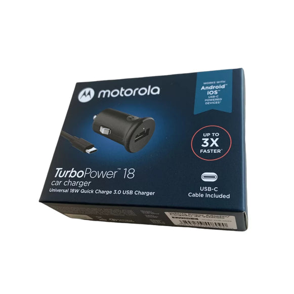 CARGADOR AUTO 18W + CABLE TIPO C MOTOROLA SJV100-C
