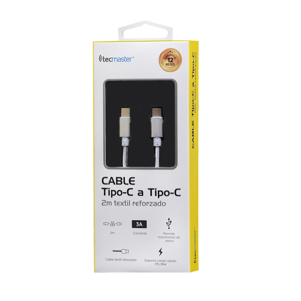 Cable  TIPO-C a TIPO-C  Tecmaster 2 mts TM-200521