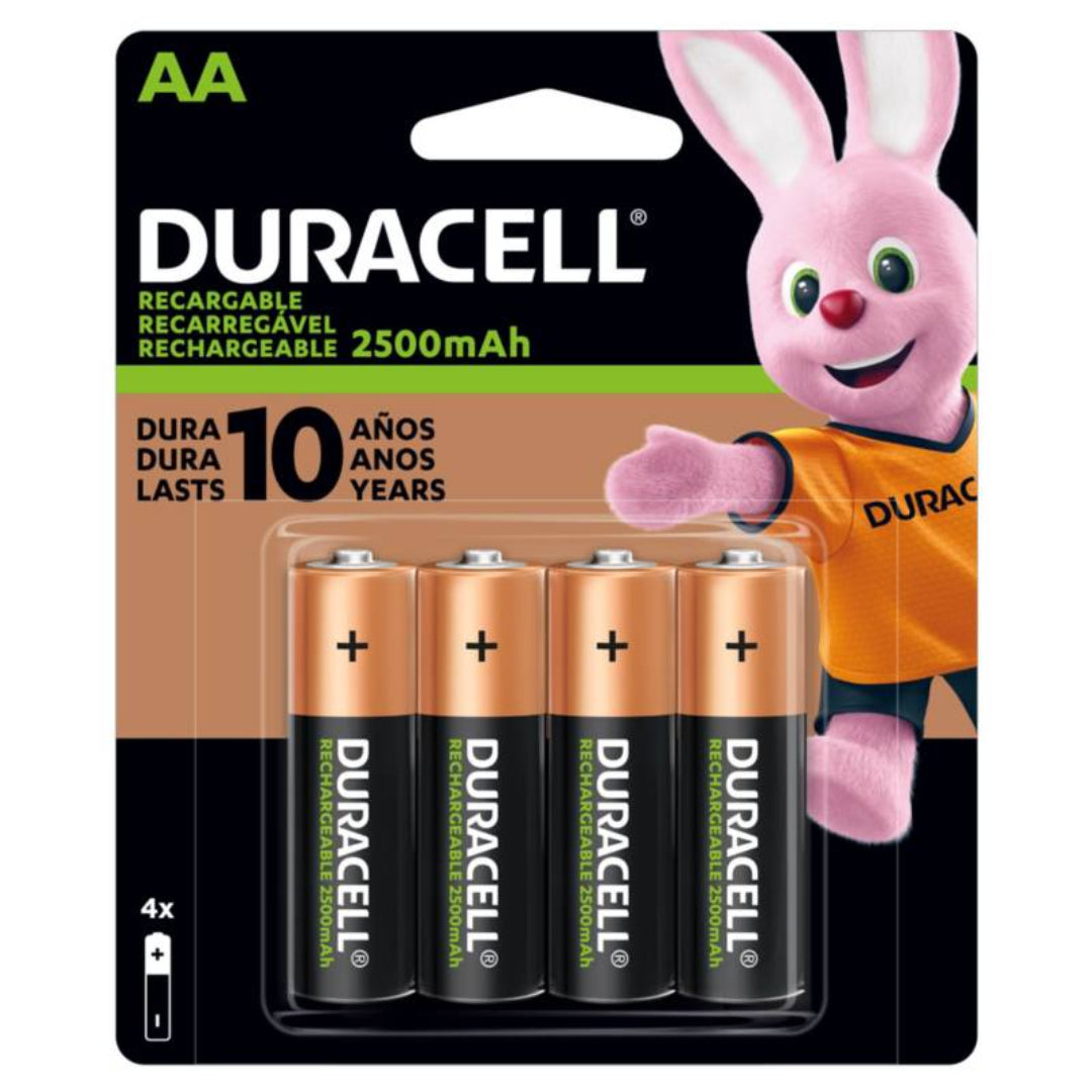 Pilas Duracell AA x 4 Recargables 2500 mAh