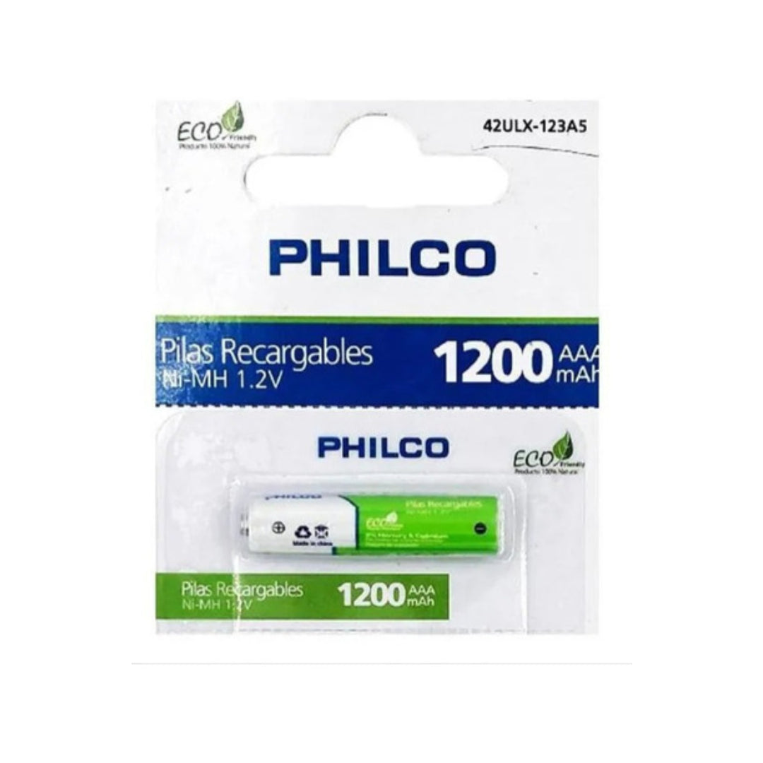 Baterias Pila AAA x 1 Philco Recargable 1200 mAh