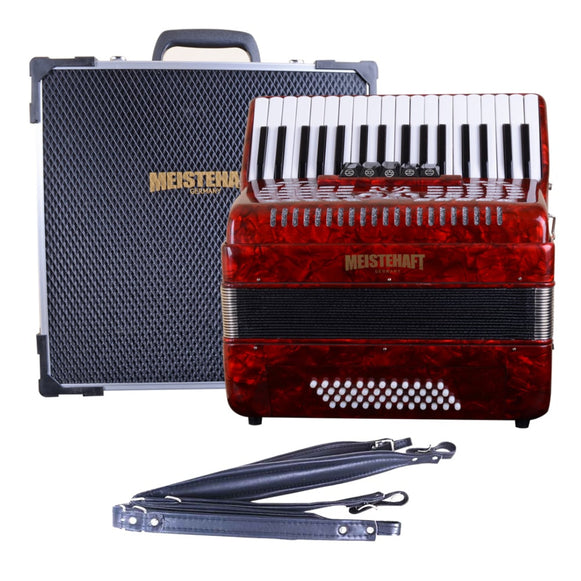 Acordeon 48 Bajos 5 Registros Rojo Meistehaft