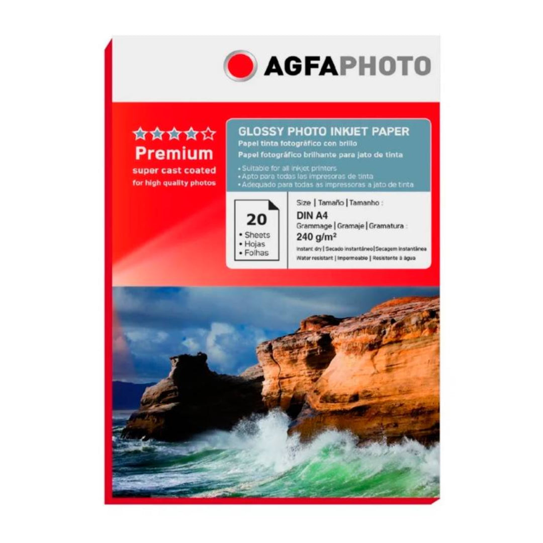 Papel Fotografico AGFA A4 Pack 20 hojas 240 GRS