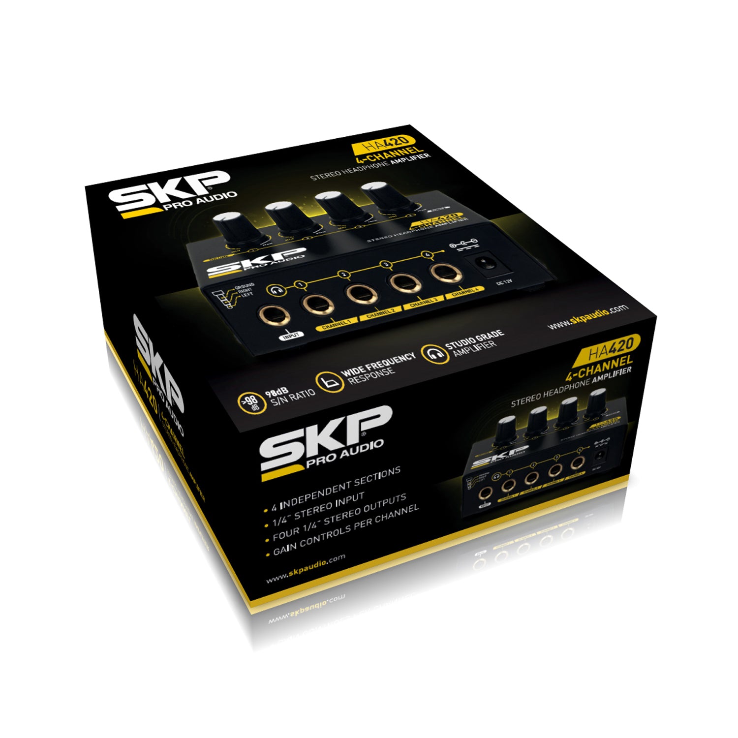 Amplificador Para Audifonos HA420 4Canales Skp Pro Audio