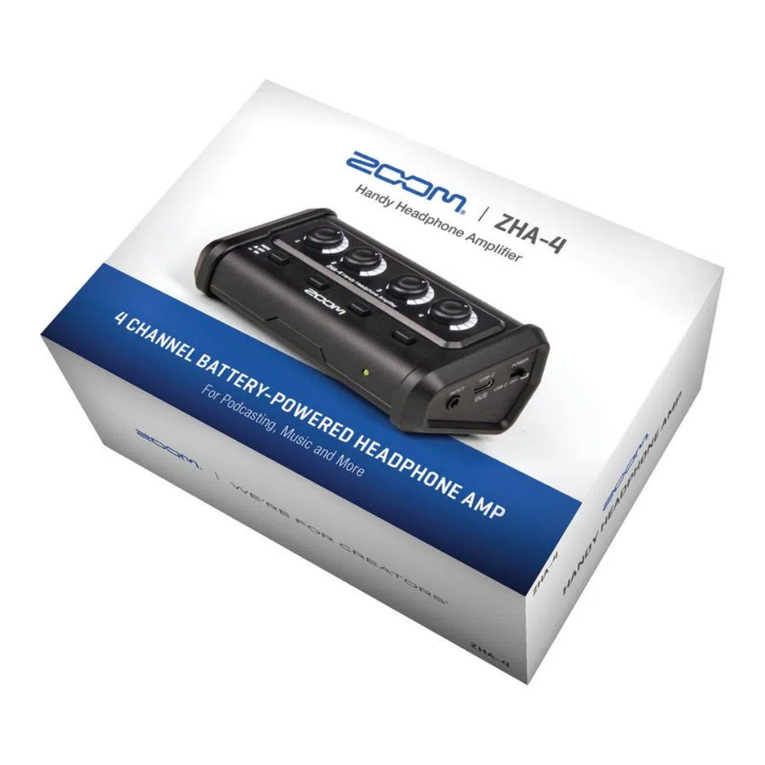 AMPLIFICADOR DE AUDIFONOS 4 CANALES ZOOM ZHA-4