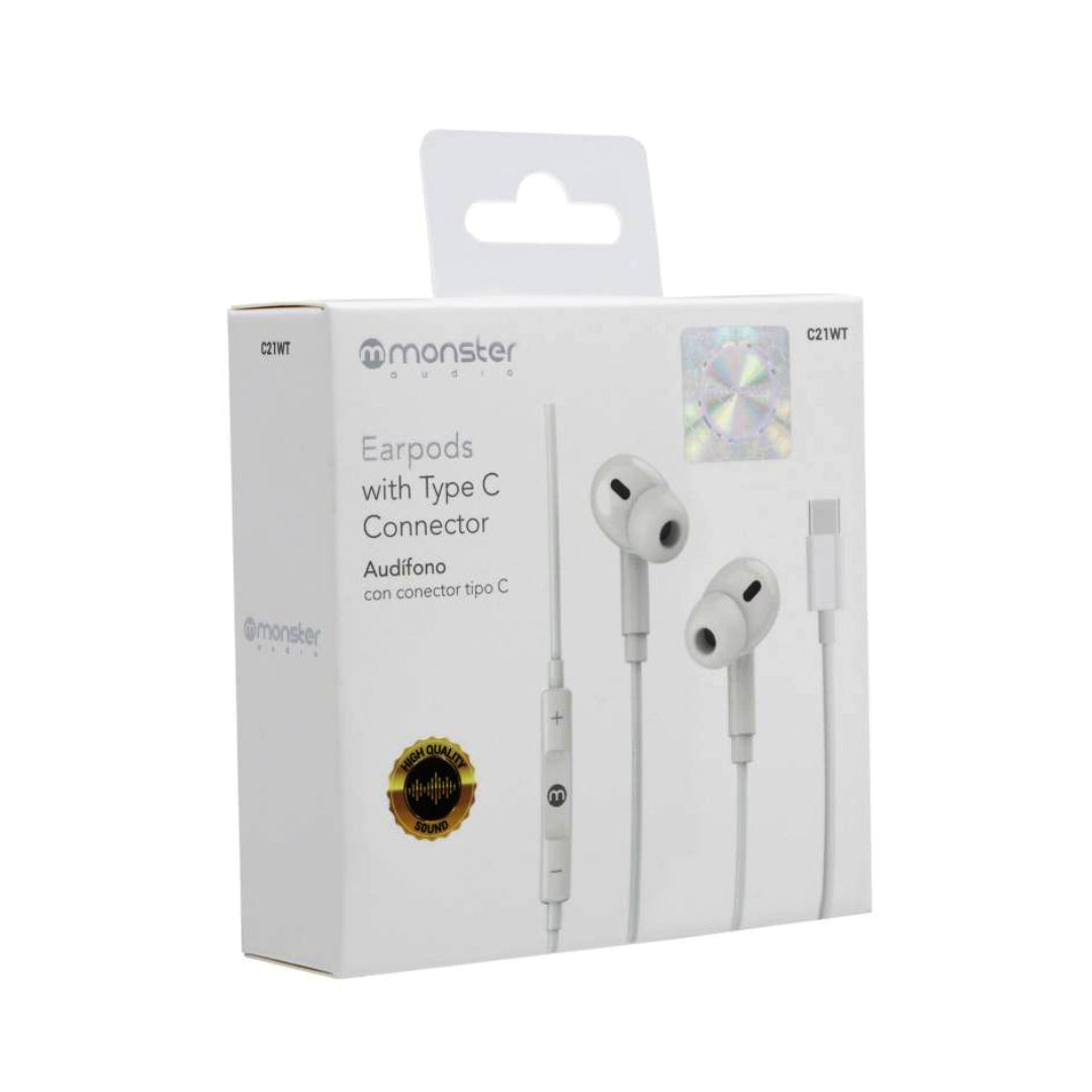 AUDIFONOS TIPOC-C CON M/L BLANCO MONSTER C21WT