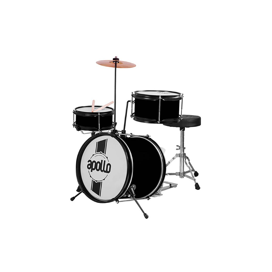 Bateria de Niño 3 Piezas Negra APOLLO EBNI3N