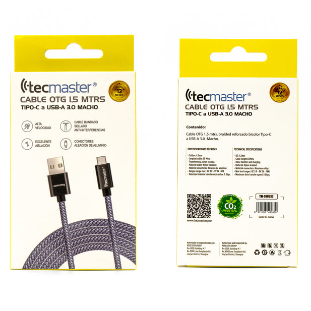 CABLE USB A TIPO-C 3.0 TECMASTER TM-200532