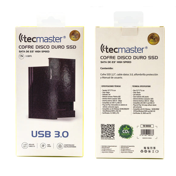 COFRE SSD SATA 2.5 TECMASTER USB 3.0 TM-100530