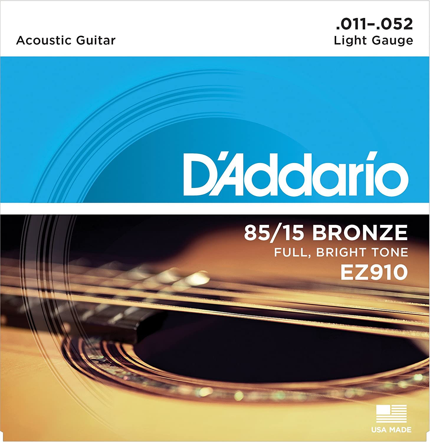 D'ADDARIO EZ910 Cuerdas de metal para Guitarra Acústica 85/15