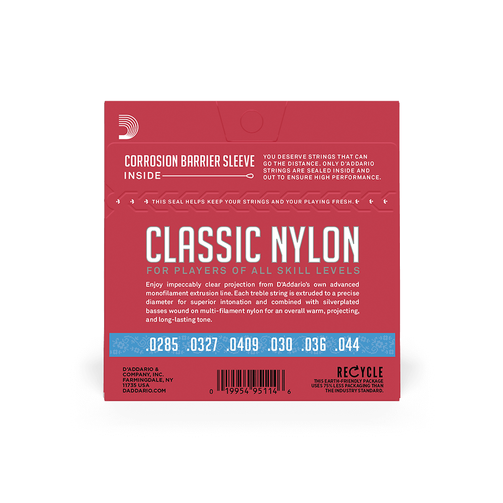 D'ADDARIO EJ27H Classic Cuerdas de nylon Alta Tensión