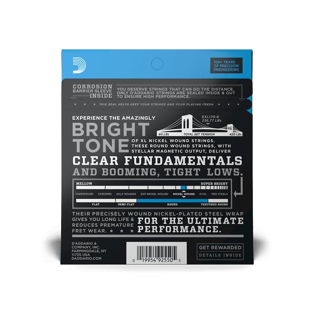 D'ADDARIO EXL170-6 Cuerdas para Bajo Eléctrico 32-130