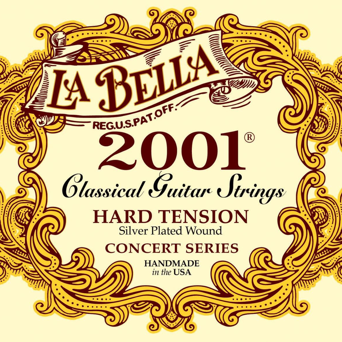 SET CUERDA La Bella Set De Cuerdas Para Guitarra 2001 Nylon Hard Tension