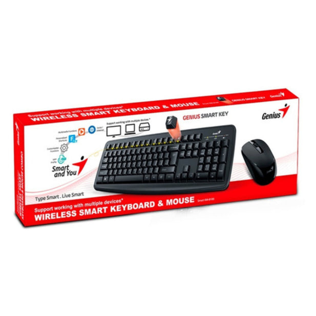 PACK INALAMBRICO TECLADO + MOUSE SMART KEY KM-8100 GENIUS