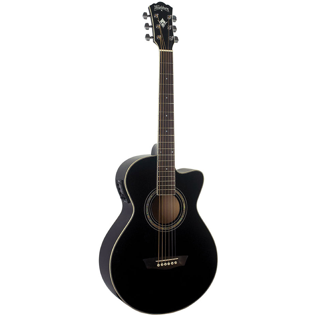 GUITARRA ELECTROACUSTICA WASHBURN NEGRA EA10/B-A