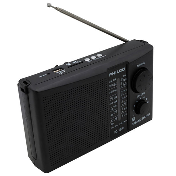 RADIO FM-AM-SW 4 BANDAS RECARGABLE PHILCO ICF18