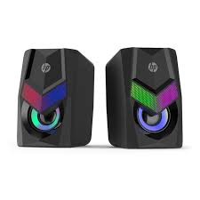 Parlantes HP DHE-6000 RGB LED 2x3W 160Hz-20KHz Jack 3,5mm USB para PC