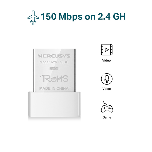 Adaptador Nano USB MERCUSYS 150MBPS ( MW150US )