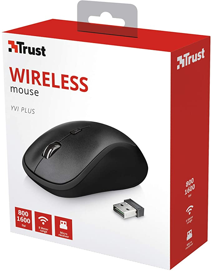 Mouse Inalámbrico USB Trust YVI Plus( 22947 ) Negro
