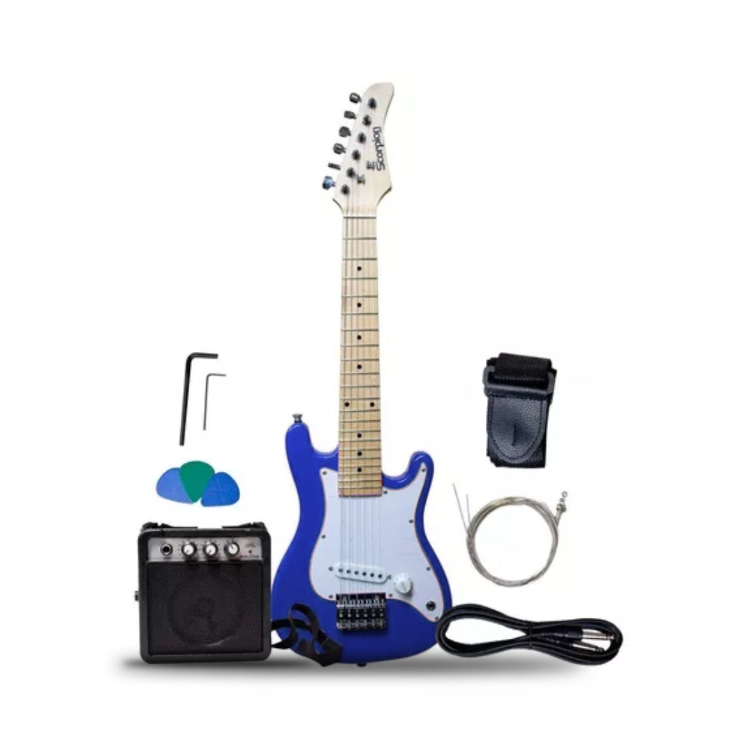 Kit Guitarra Electrica de Niño Azul Scorpion