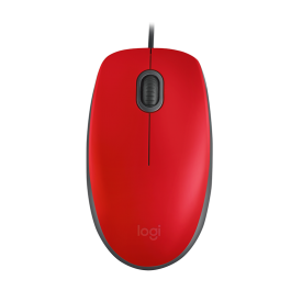 Mouse Alámbrico  Logitech M110 Silent Rojo