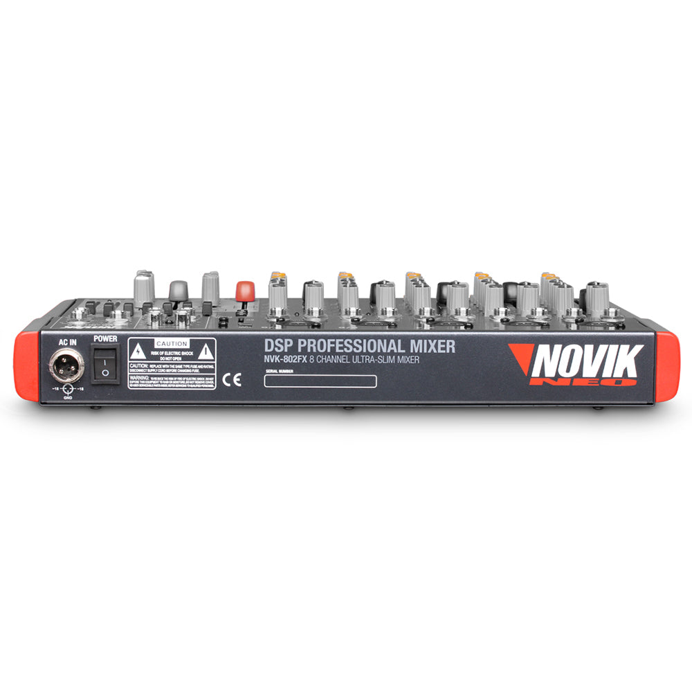 Mesa Mixer Pre-Amplificada 8 Canales NOVIK NVK-802FX