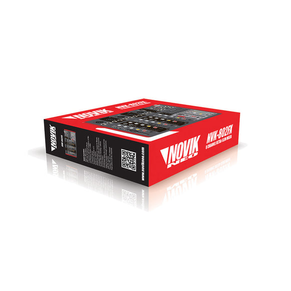 Mesa Mixer Pre-Amplificada 8 Canales NOVIK NVK-802FX
