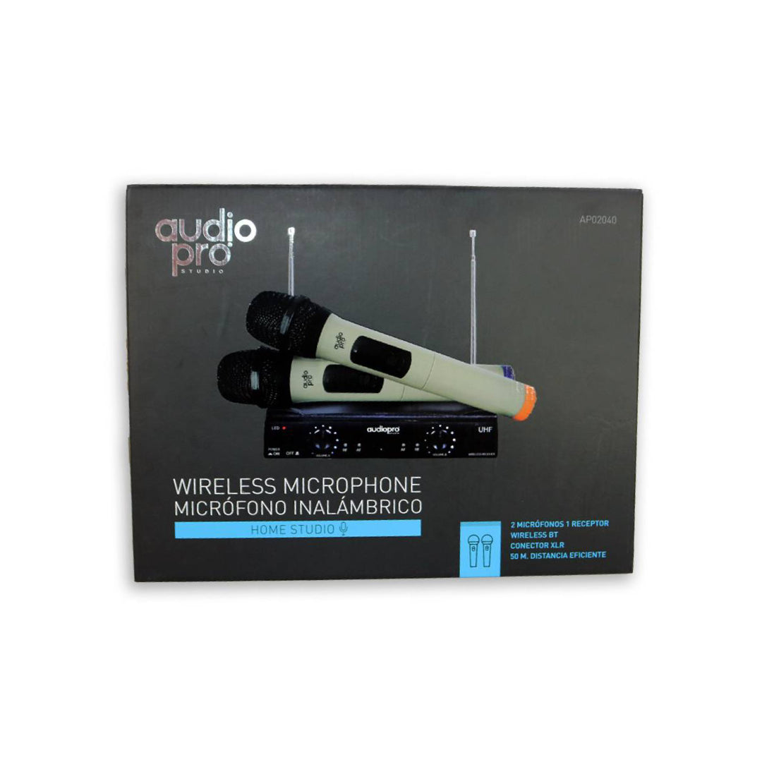 Micrófono Inalámbrico UHF Doble AUDIO PRO (AP02040)
