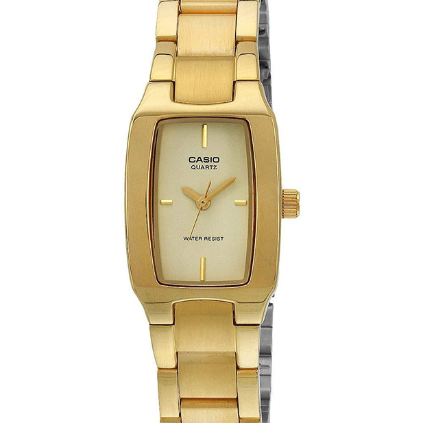 Reloj Casio LTP-1165N-9CRDF Mujer Análogo Caja Cuadrada Plateada Dorada 3ATM