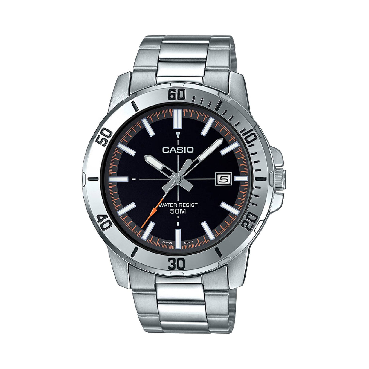 Reloj Casio MTP-VD01D-1E2VUDF Hombre Acero Analógico Dial Negro 44mm
