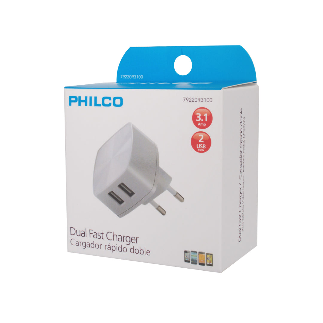CARGADO DOBLE USB 3.2A PHILCO R3100