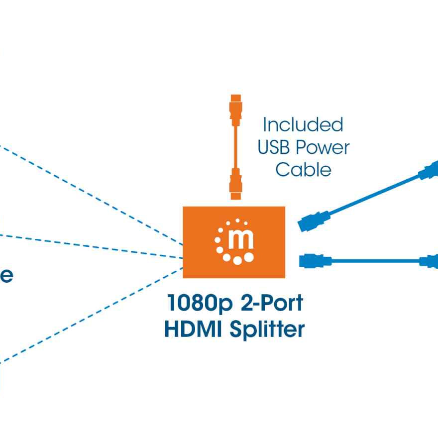 Splitter HDMI de 2 puertos, 1080p (207652)