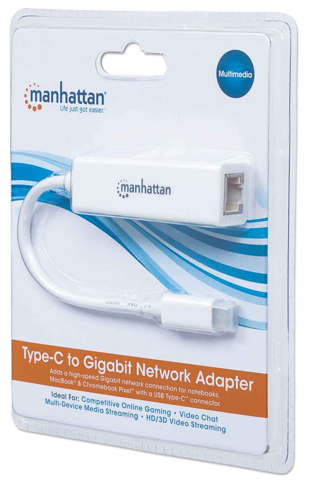Adaptador de USB Tipo C a Red Gigabit Manhattan (507585)
