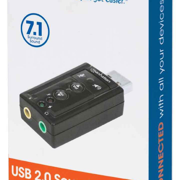 Tarjeta Adaptador de sonido 3-D 7.1 USB de alta velocidad manhattan (152341)