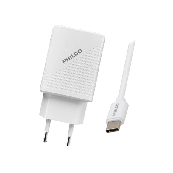 Cargador 18W PD + Cable Tipo C PHILCO QC621