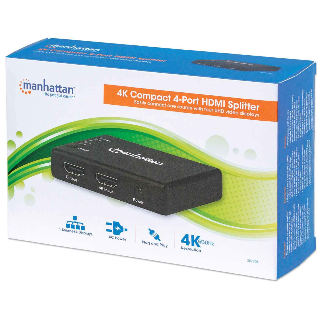 Splitter HDMI 4 puertos Manhattan (207706)