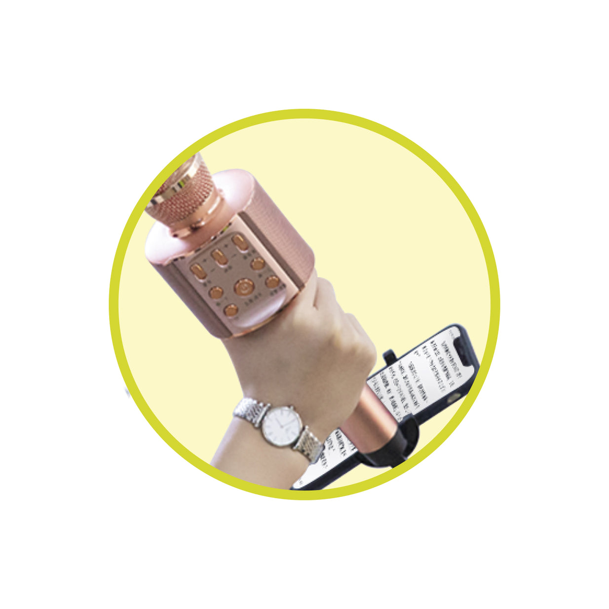 Micrófono Parlante Bluetooth Karaoke Mlab  Lil Voice2 ( 8912 ) Dorado