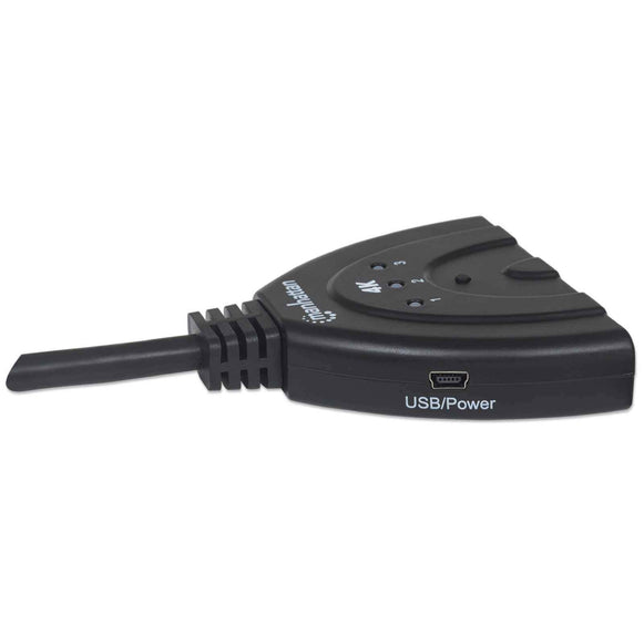 Switch 4K 3 puertos HDMI a 1 HDMI Manhattan (selector 3 dispositivos 1 tv)