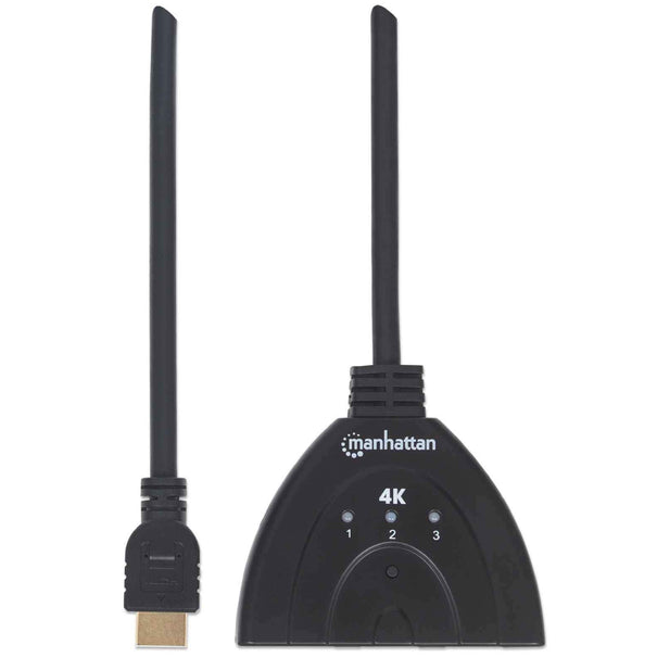 Switch 4K 3 puertos HDMI a 1 HDMI Manhattan (selector 3 dispositivos 1 tv)