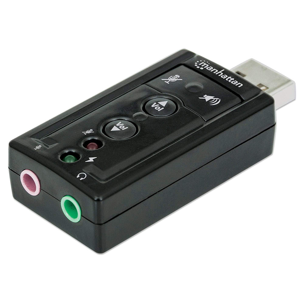 Tarjeta Adaptador de sonido 3-D 7.1 USB de alta velocidad manhattan (152341)