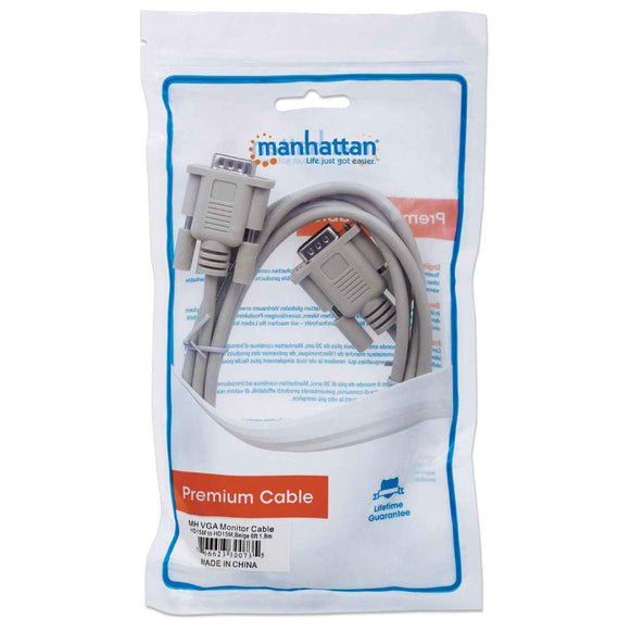 Cable Vga a Vga 1,8 metros beige Manhattan