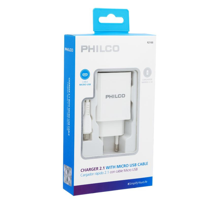 Cargador 2.1 micro usb Philco